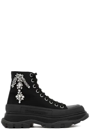 Alexander McQueen Logo Embossed Lace-Up Sneakers