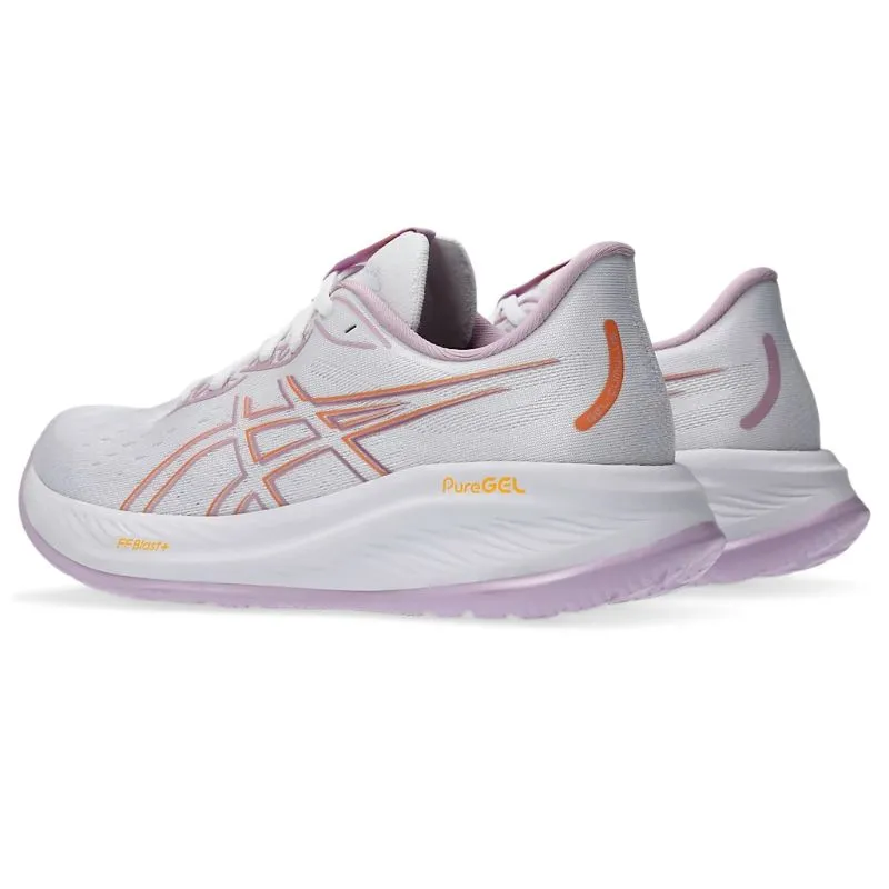 ASICS WOMEN'S GEL CUMULUS 26 WHITE/LIGHT UBE SHOES