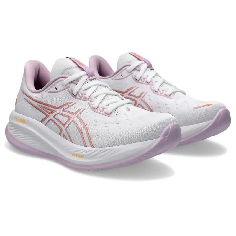 ASICS WOMEN'S GEL CUMULUS 26 WHITE/LIGHT UBE SHOES