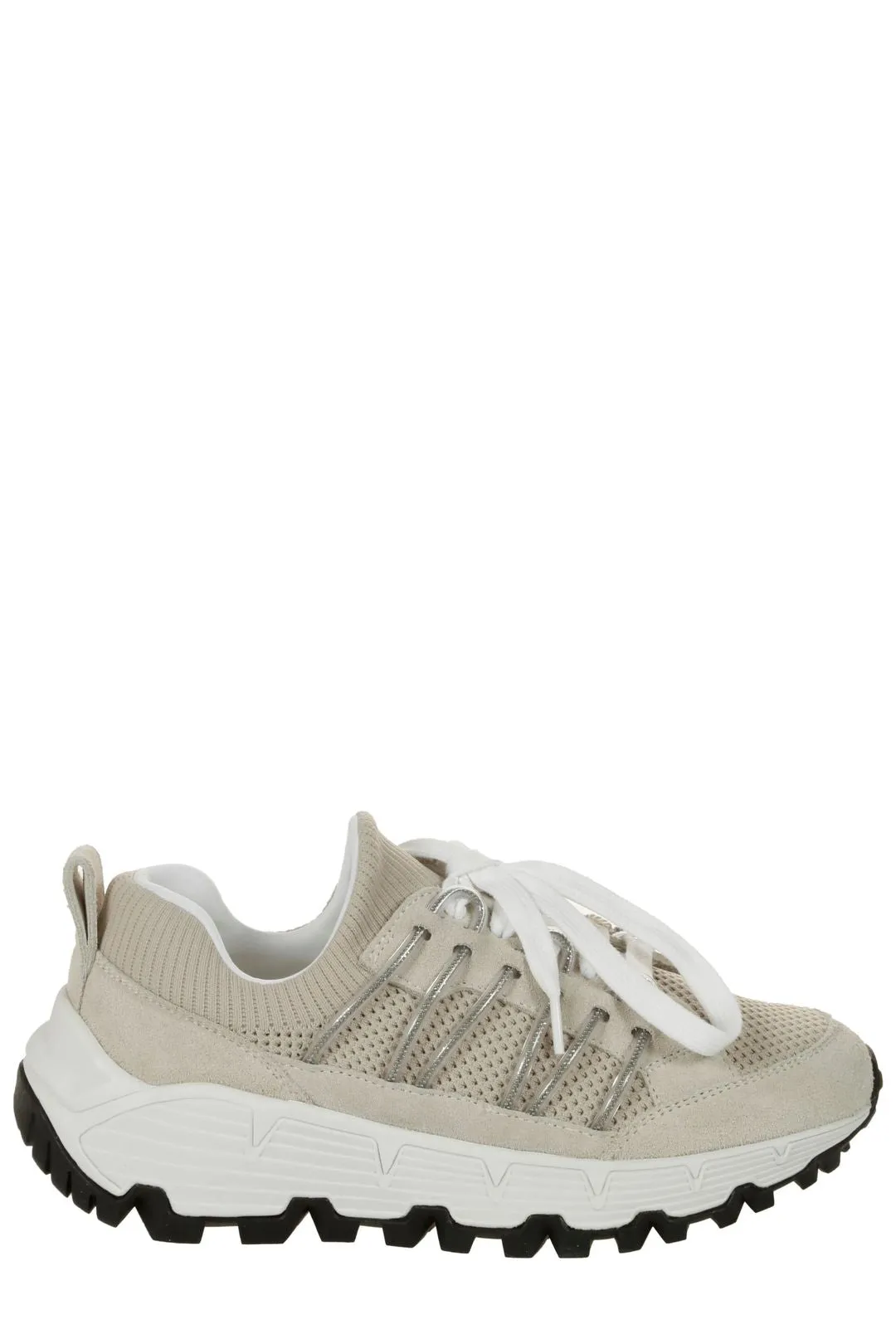 Brunello Cucinelli Round Toe Lace-Up Sneakers
