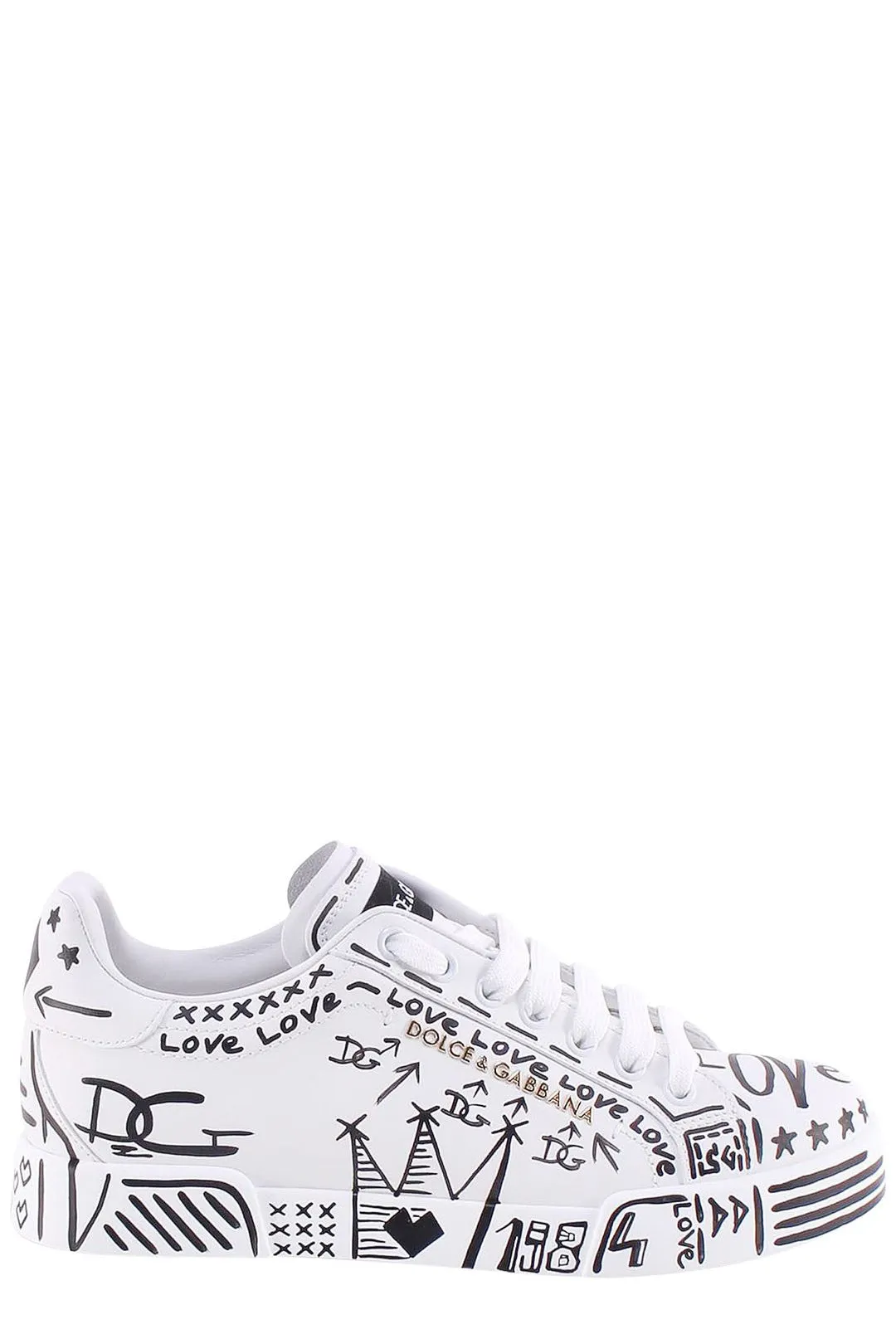 Dolce & Gabbana Printed Lace-Up Sneakers