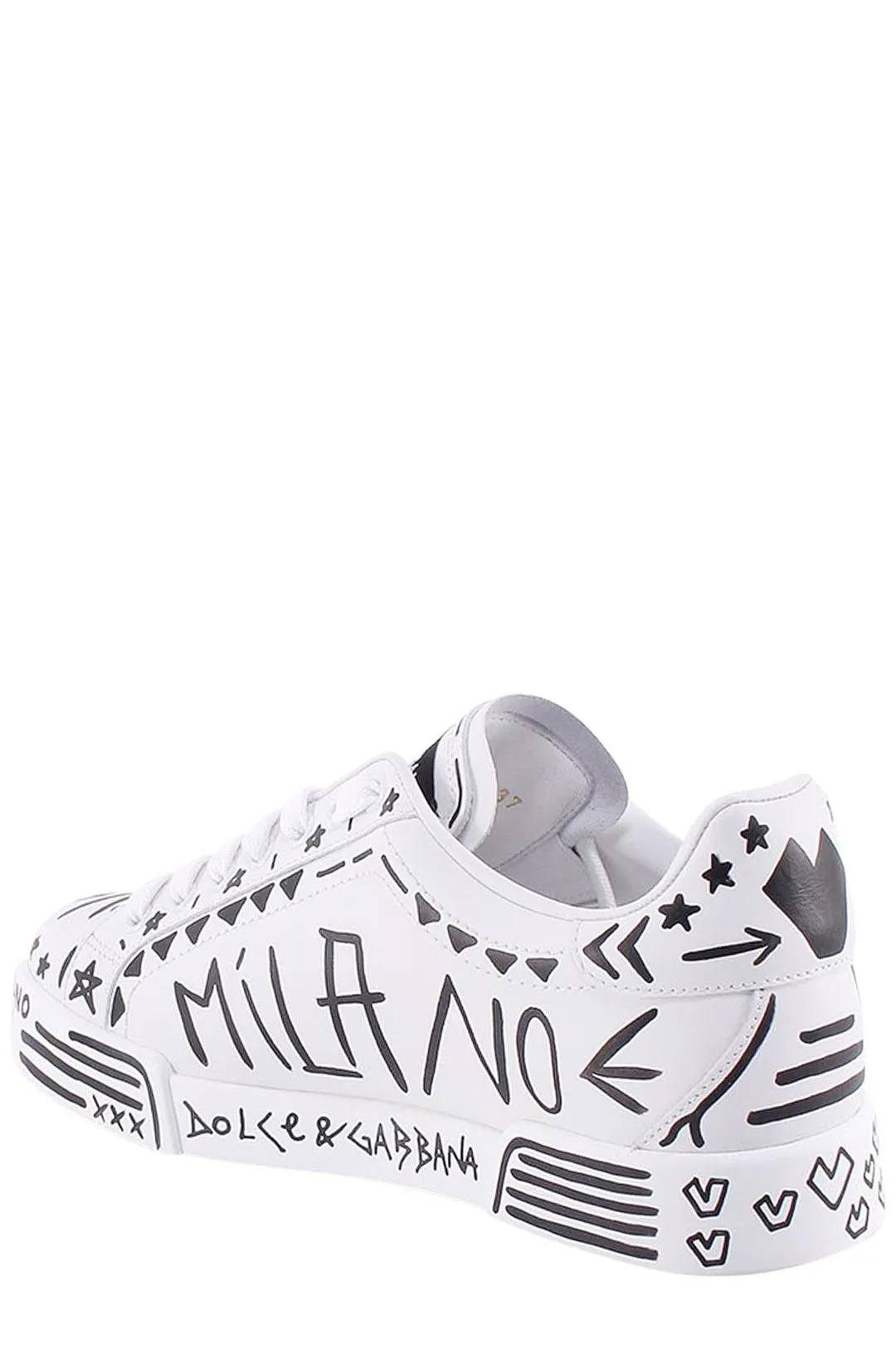 Dolce & Gabbana Printed Lace-Up Sneakers