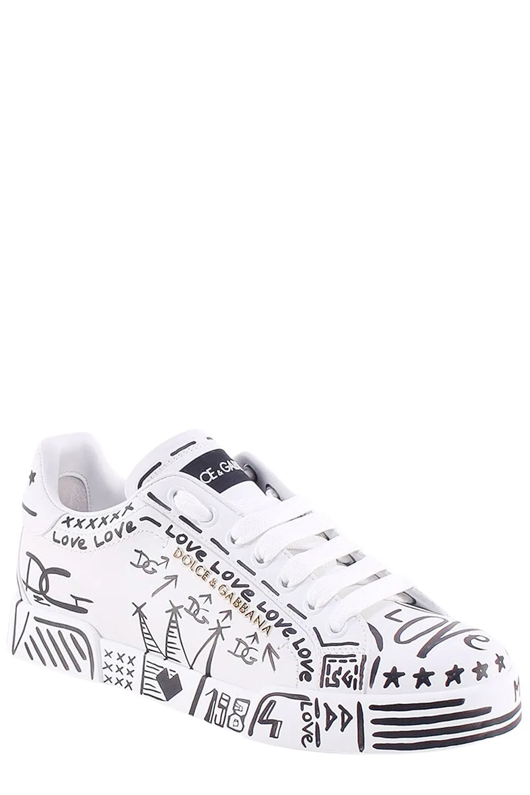 Dolce & Gabbana Printed Lace-Up Sneakers