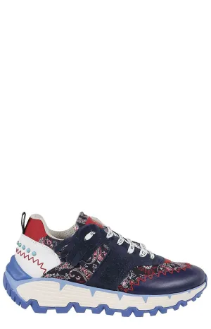 Etro Paisley Panelled Lace-Up Sneakers