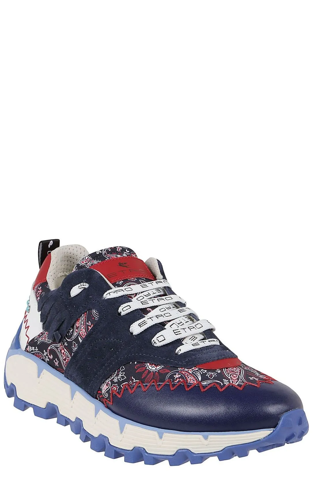 Etro Paisley Panelled Lace-Up Sneakers