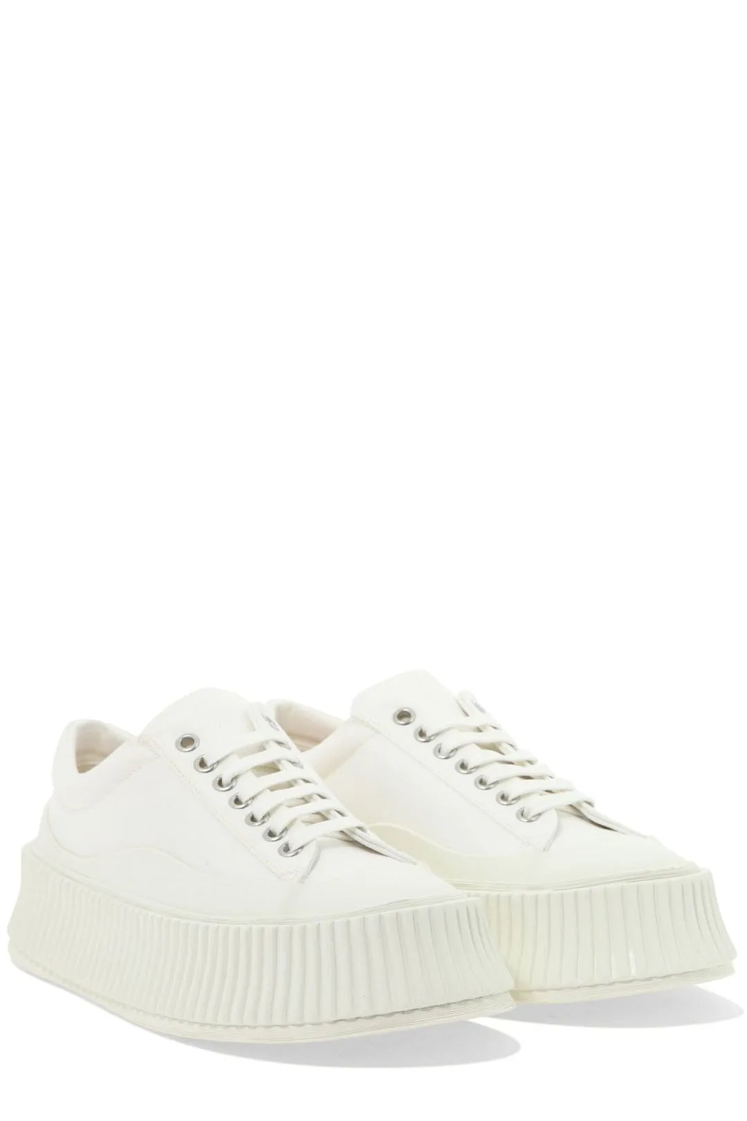 Jil Sander Ribbed Platform Low-Top Sneakers