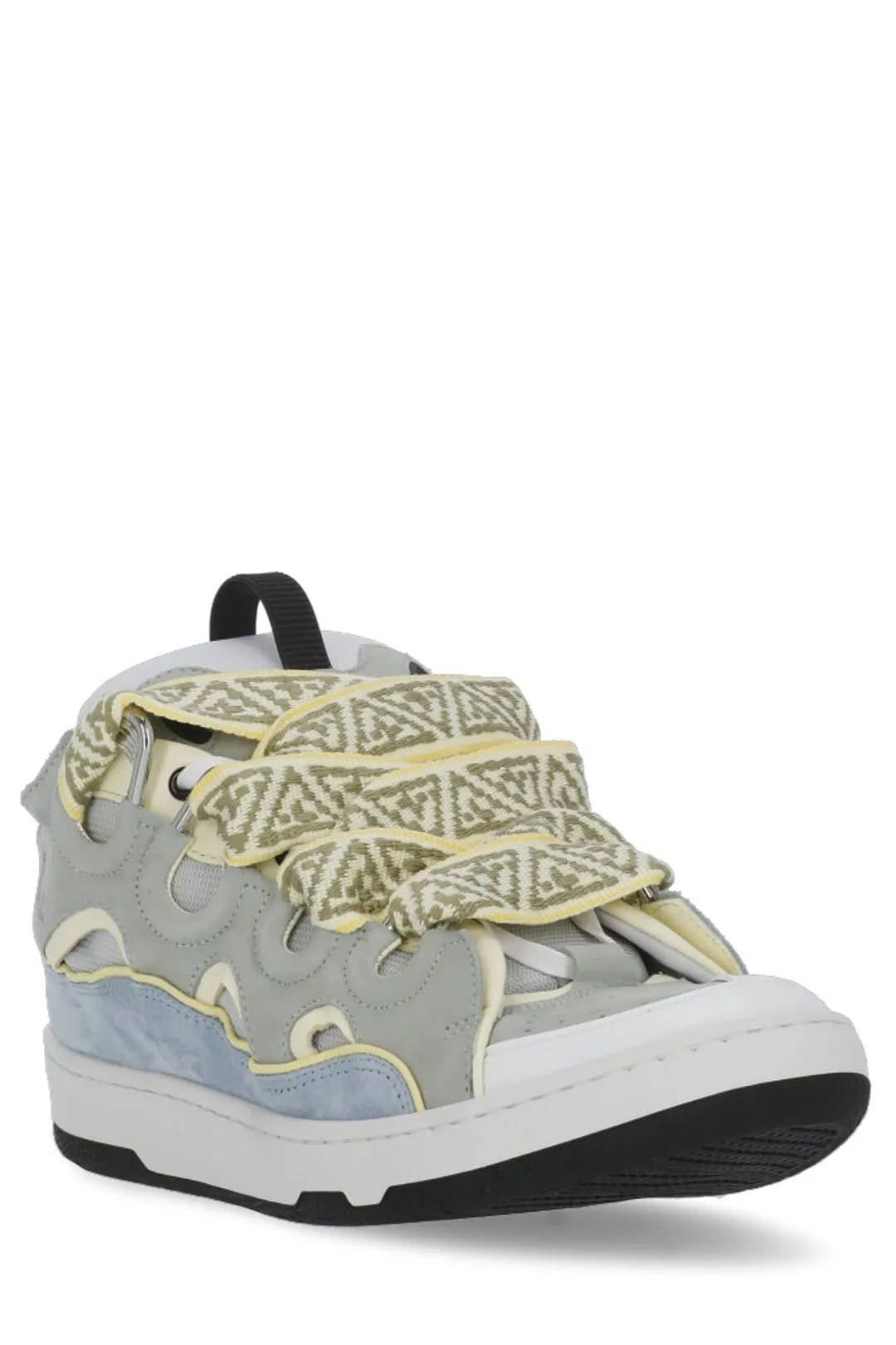 Lanvin Curb Logo Embossed Lace-Up Sneakers