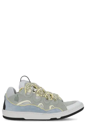 Lanvin Curb Logo Embossed Lace-Up Sneakers