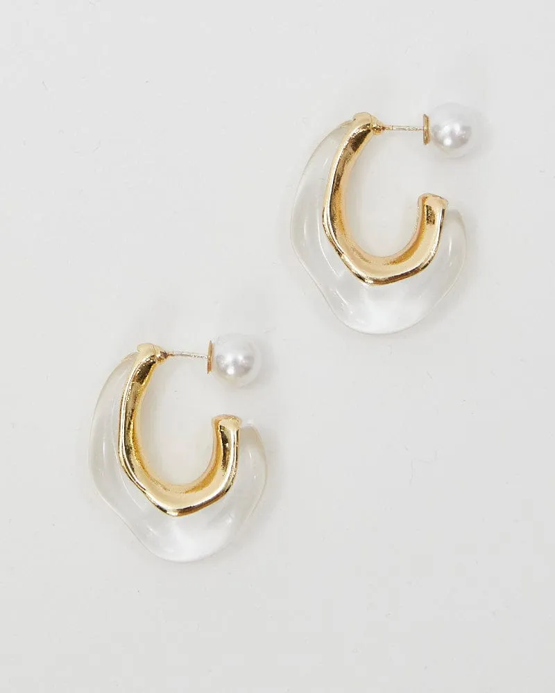 Metallic Chunky Acrylic Hoop Earrings
