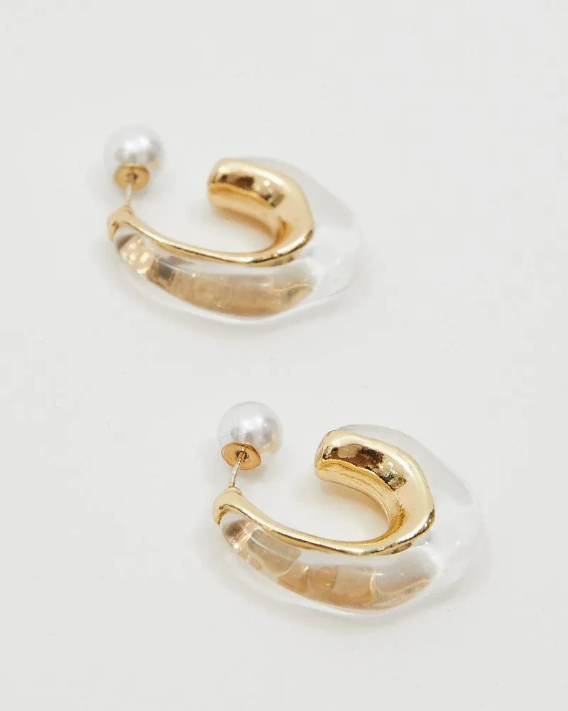 Metallic Chunky Acrylic Hoop Earrings