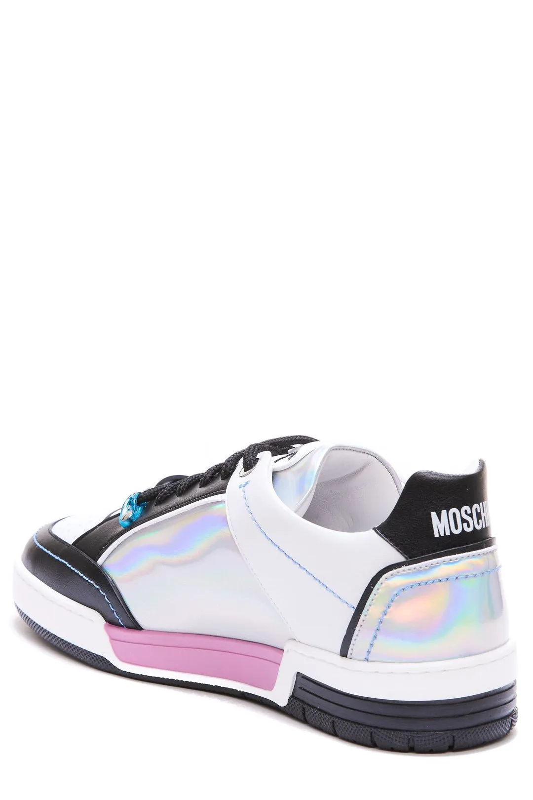 Moschino Round Toe Lace-Up Sneakers