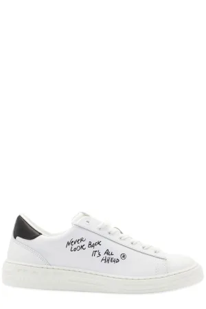 MSGM Slogan Print Lace-Up Sneakers