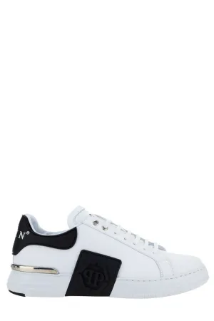 Philipp Plein Phantom Kick$ Logo Debossed Low Top Sneakers