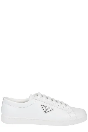Prada Logo Plaque Lace-Up Sneakers