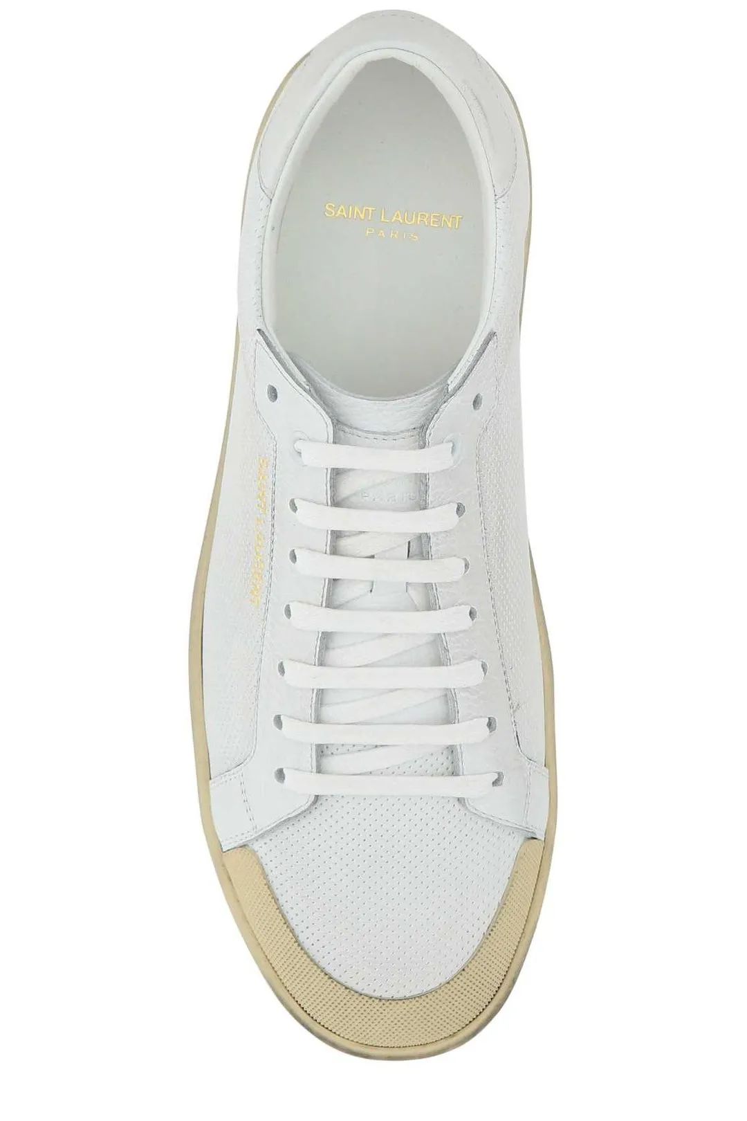 Saint Laurent Round Toe Lace-Up Sneakers