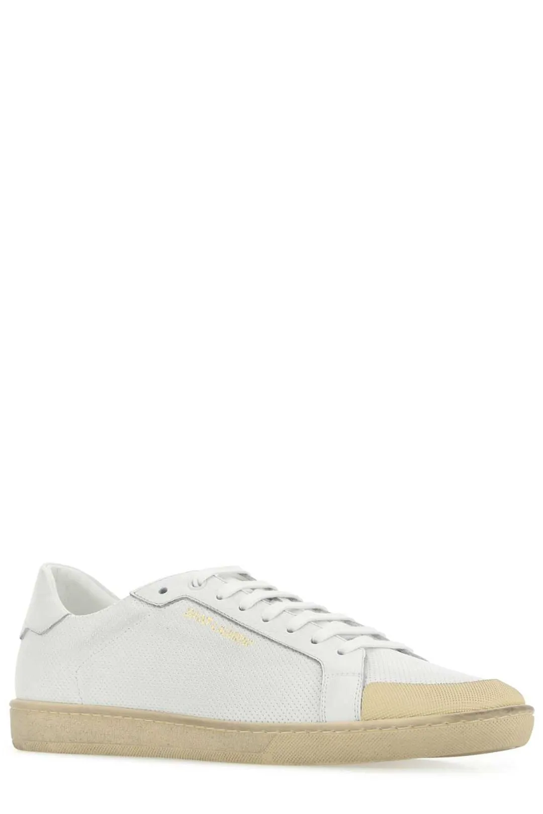Saint Laurent Round Toe Lace-Up Sneakers