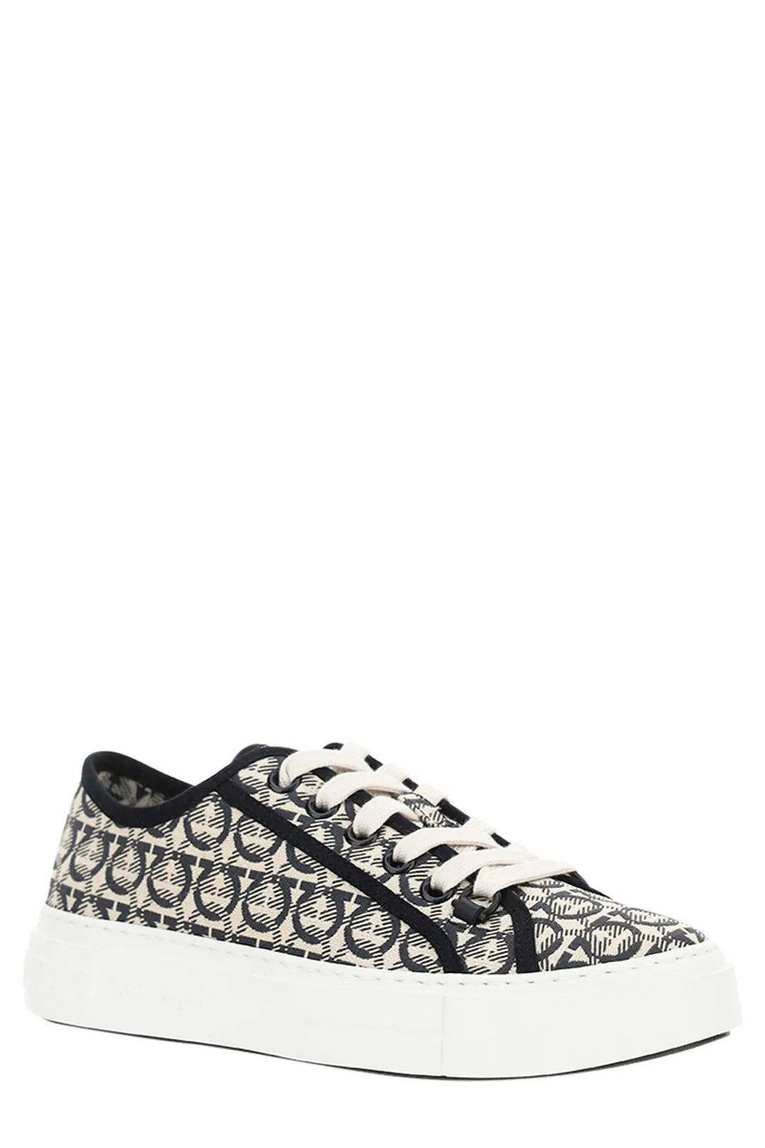 Salvatore Ferragamo Gancini Jacquard Low-Top Sneakers