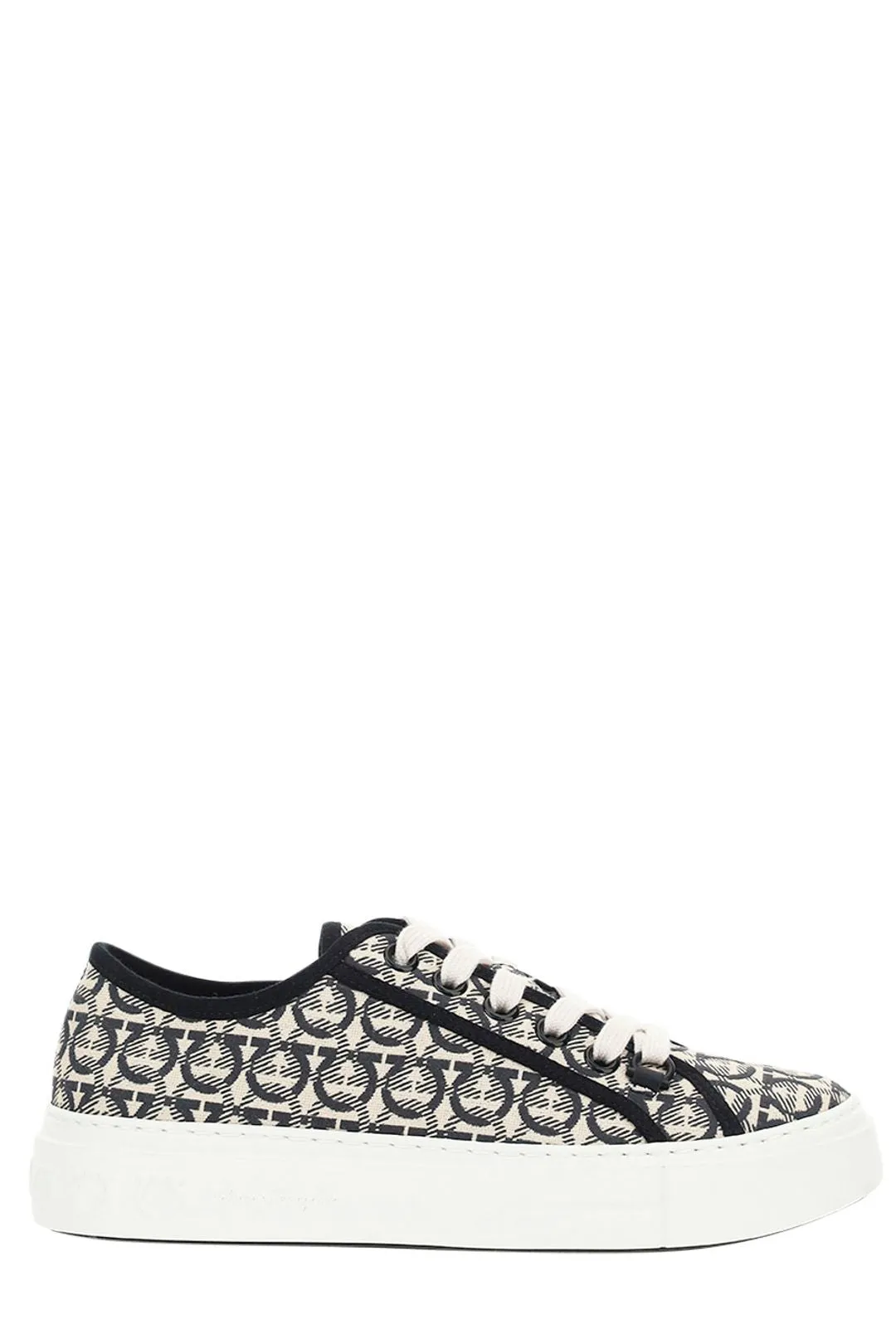 Salvatore Ferragamo Gancini Jacquard Low-Top Sneakers