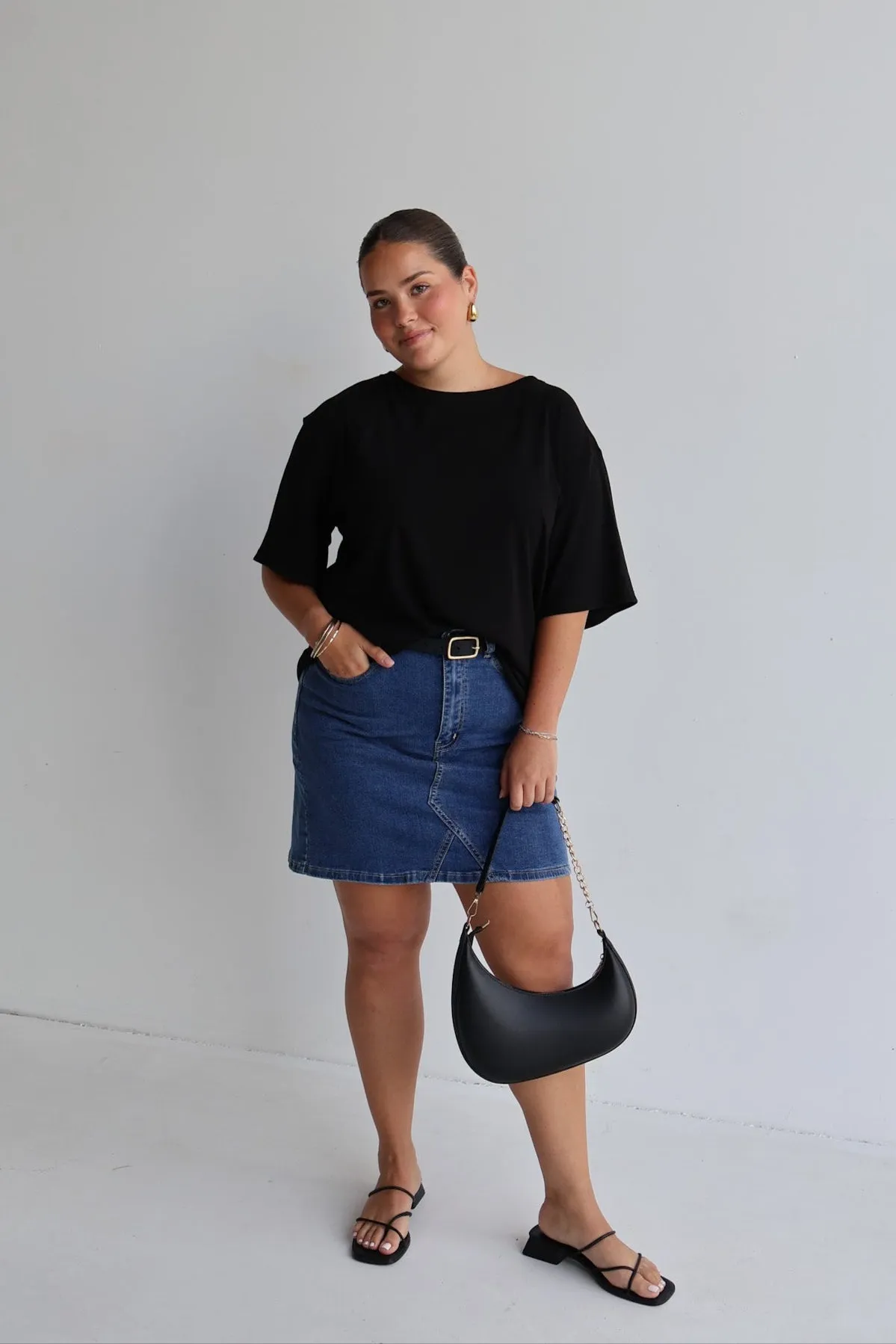 TAYO DENIM SKIRT MIDNIGHT BLUE