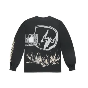 Travis Scott Cactus Jack For Fragment Logo L/S T-shirt Washed Black