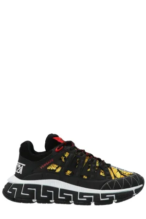 Versace Greek Key Printed Lace-Up Sneakers