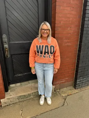 WAO Ponies Corded Crew Neck Top-Orange