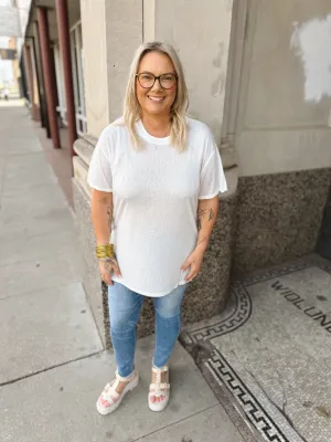 White Slub Oversized Tee